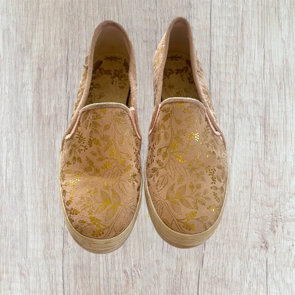 8.5 Keds X Rifle Paper Slip on Platform Sneakers